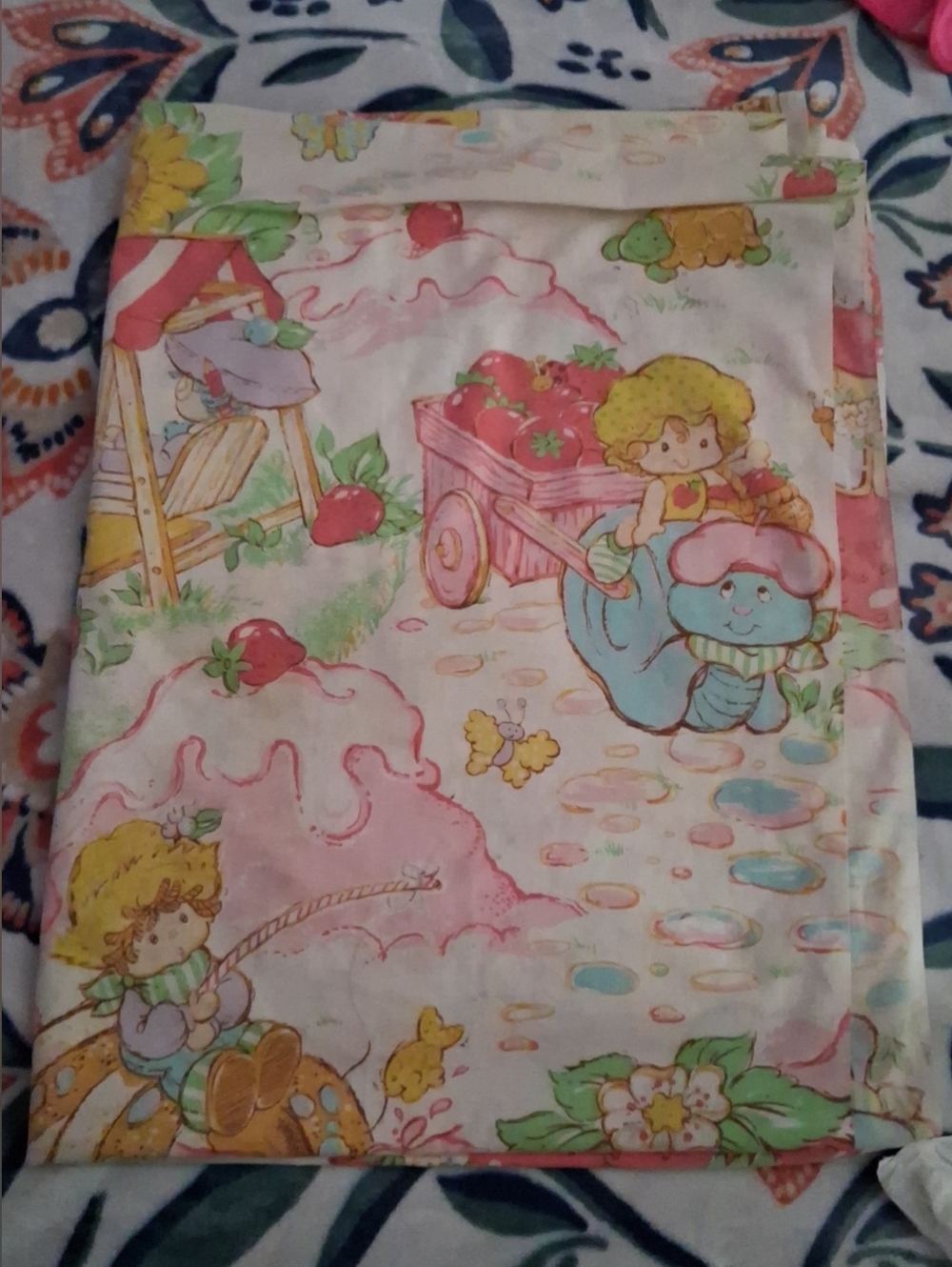 VINTAGE Strawberry Shortcake Flat Sheet